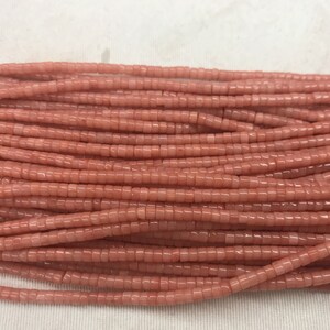 Pink Coral 2x3mm Heishi  Color Dyed Gemstone Loose Beads 15 inch Jewelry Supply Bracelet Necklace Material Support Wholesale
