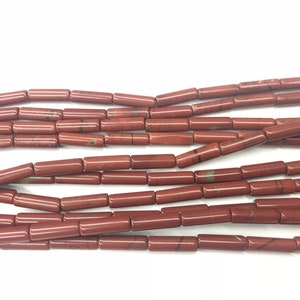 Natural Red Jasper 4x13mm Column Genuine Loose Tube Beads 15 inch Jewelry Supply Bracelet Necklace Material Support Wholesale