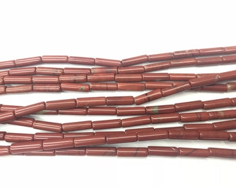 Natural Red Jasper 4x13mm Column Genuine Loose Tube Beads 15 inch Jewelry Supply Bracelet Necklace Material Support Wholesale