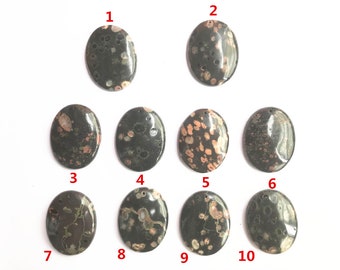 画材 Plum Jasper Genuine Natural Plum Blossom Jasper Flat Oval 35x45mm Gemstone