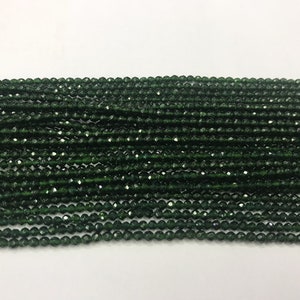 Natural Faceted Green Sandstone 2mm - 4mm Round Cut Genuine Loose Beads 15 inch Jewelry Supply Bracelet Necklace Material Support Wholesale
