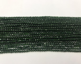 2-6 mm グリーン サンドストーン ビーズ、グリーン ファセット