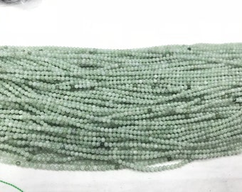 Jade vert naturel, perles rondes authentiques de 2 à 4mm, amples, 15 pouces, fourniture de bijoux, Bracelet, collier, Support matériel, vente en gros