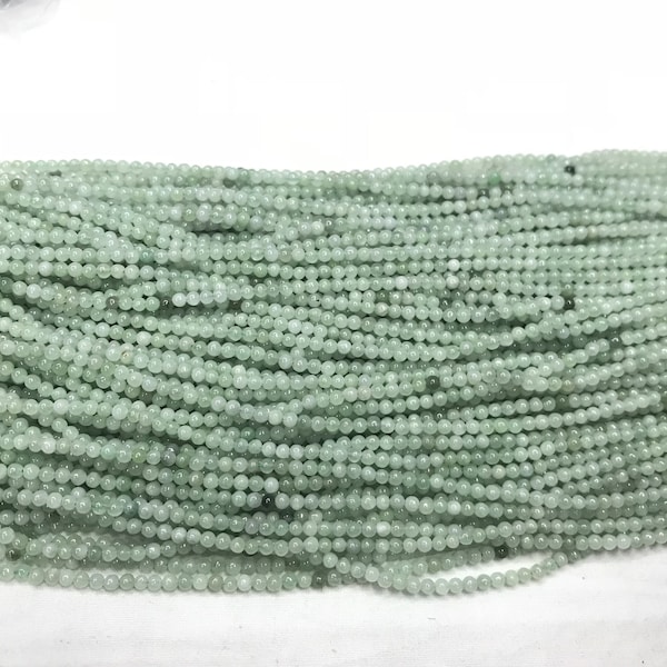 Natürliche Grüne Jade 2mm - 4mm Runde Echte Lose Perlen 15 Zoll Schmuck Versorgung Armband Halskette Material Unterstützung Großhandel