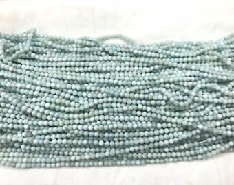 Natural Blue Larimar 2.5mm Round Genuine Gemstone Loose Beads 15 inch Jewelry Supply Bracelet Necklace Material Support Wholesale