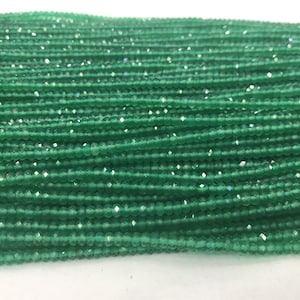 Faceted Green Agate 2mm - 4mm Rondelle Cut Genuine Gemstone Loose Beads 15 inch Jewelry Supply Bracelet Necklace Material Support Wholesale