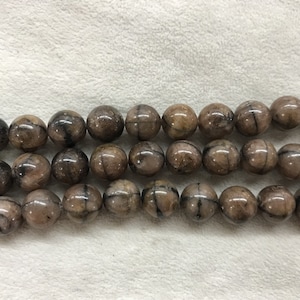 Genuine Chiastolite 12mm - 20mm Round Natural Andalusite Cross Stone Loose Gemstone Beads 7.5inch Jewelry Bracelet Necklace Material Supply