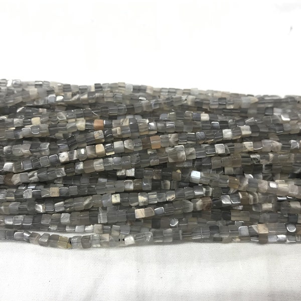 Genuine Black Moonstone 2-2.5mm Cube Natural Gemstone Loose Beads 15 inch Jewelry Supply Bracelet Necklace Material Support Wholesale