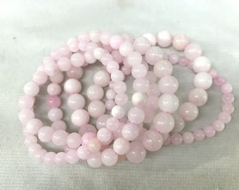 Genuine Pale Pink Calcite 4mm - 10mm Round Natural Gemstone Beads Finished Jewerly Bracelet Supply - 1piece