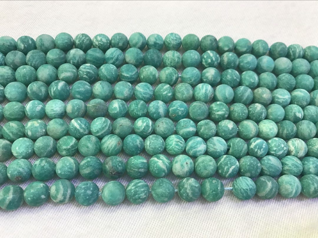 Genuine Matte Amazonite Dark Green 4mm/6mm/7mm Round Natural Loose ...