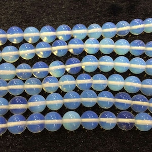 Opalite 4mm - 20mm  Round Seablue Gemstone Loose Beads 15 inch Jewelry Supply Bracelet Necklace Material Support Wholesale