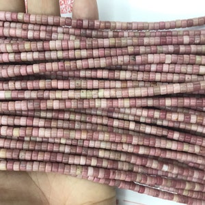 Diaspro di legno rosso 4mm Heishi perline sciolte di pietre preziose di grano genuino 15 pollici Fornitura di gioielli Collana braccialetto Materiale Supporto all'ingrosso