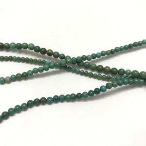 Natural Turquoise 3mm - 4.5mm Round Green Genuine Grade B Gemstone Loose Beads 15 inch Jewelry Supply Bracelet Necklace Material Wholesale