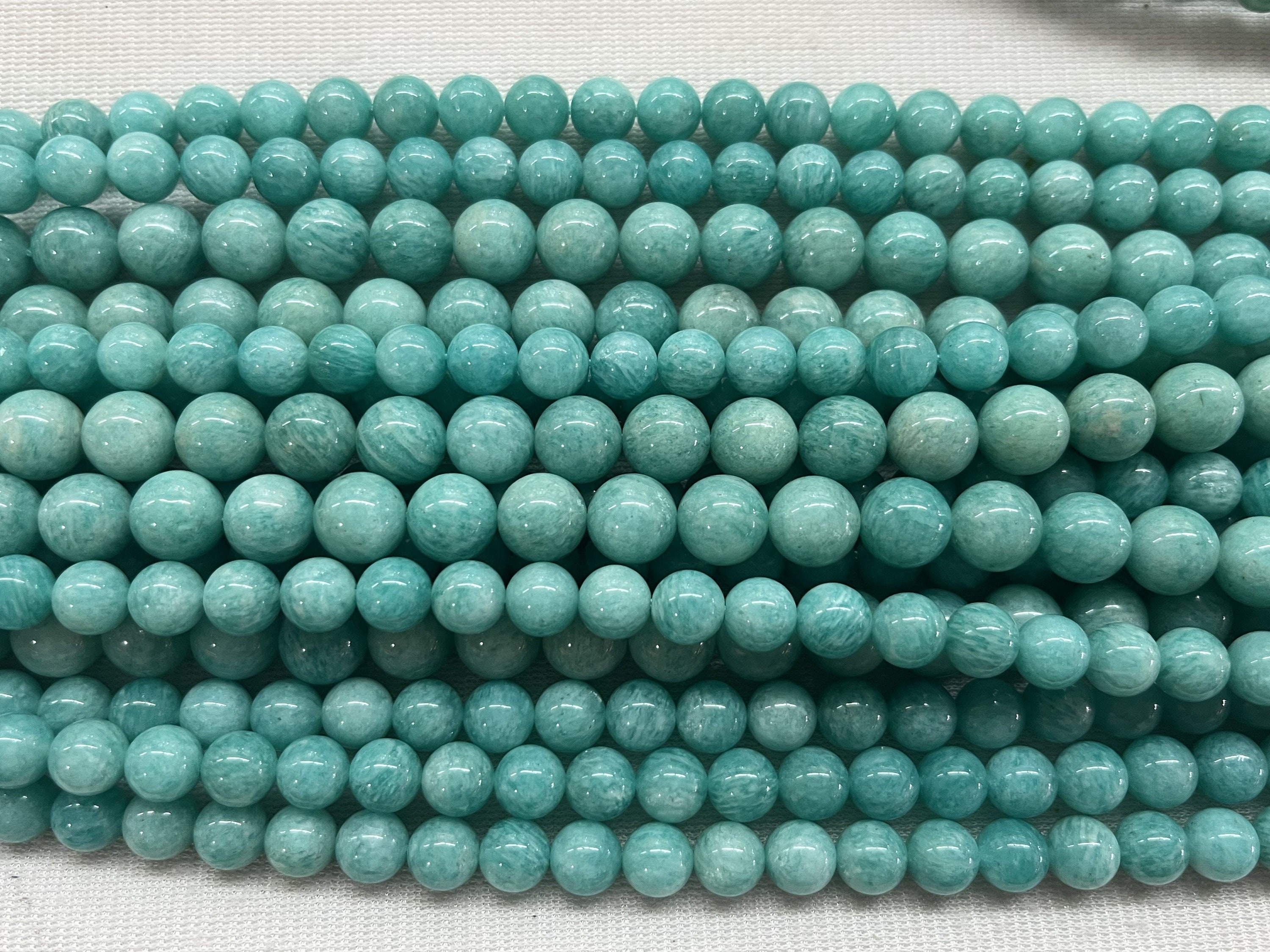 Green Amazonite 6mm - 10mm Round Natural Gemstone Loose Beads 15 Inch ...