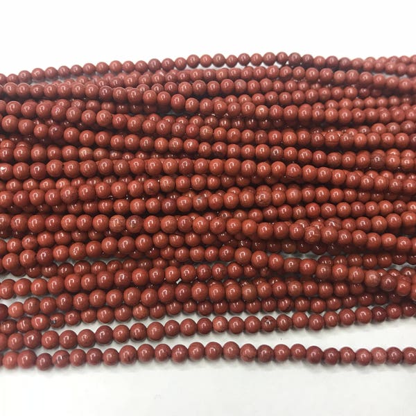 Natural Red Jasper 2mm / 3mm Round Genuine Loose Beads 15 inch Jewelry Supply Bracelet Necklace Material Support Wholesale