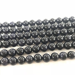 Arenaria blu naturale 4mm - 20mm perline sciolte autentiche rotonde 15 pollici fornitura di gioielli braccialetto collana materiale supporto all&#39;ingrosso