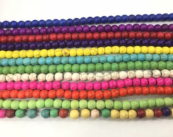 Multicolour Magnesite 4mm - 12mm Round  Loose Beads 14 inch Jewelry Supply Bracelet Necklace Material Support Wholesale
