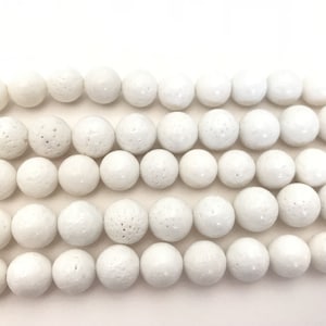 Perline di corallo bianco autentico da 6,5-7 mm, rotonde, naturali, con superficie liscia, 15 pollici, per gioielli, braccialetti, collane, materiale di supporto all'ingrosso