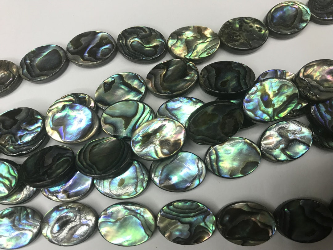 Genuine Abalone Shell Flat Oval Natural Mother Pearl Shell Loose Beads ...
