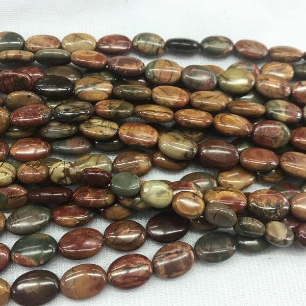 Natural Picasso Jasper 8x10mm / 10x14mm 0val Genuine Gemstone Loose Beads 15inch Jewelry Supply Bracelet Necklace Material Support Wholesale