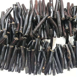 Untreated Rough Black Coral 4-8mmx35-42mm Magic Stick Gemstone Branch Loose Beads 15inch Jewelry Supply Bracelet Necklace Material Wholesale