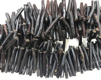 Untreated Rough Black Coral 4-8mmx35-42mm Magic Stick Gemstone Branch Loose Beads 15inch Jewelry Supply Bracelet Necklace Material Wholesale