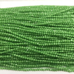 Faceted Green Cat Eyes  2mm - 3mm Round Cut Loose Gemstone Beads 15 inch Jewelry Supply Bracelet Necklace Material Support Wholesale