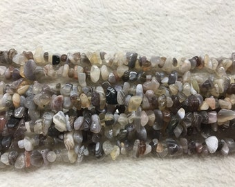130 Perles Agate Du Botswana 5-12mm - Rocailles Chips Pour Bijoux Neuf