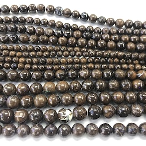 Natural Boulder Opal 6mm - 10mm Genuine Brown Gemstone Beads 15 inch Jewelry Supply Bracelet Necklace Material Support Wholesale