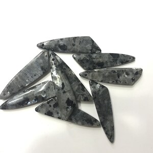Natural Black Labradorite Wing-Shaped 12x45mm Gemstone Genuine Freeshape Pendant ---1 Pair(2pcs)