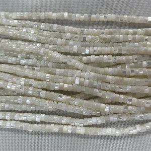 Genuine White Shell 2x4mm Heishi Natural Gemstone Loose Beads 15 inch Jewelry Supply Bracelet Necklace Material Support Wholesale