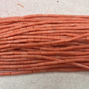 Orange Coral 3x7mm Column Color Dyed Gemstone Tube Loose Beads 15 inch Jewelry Supply Bracelet Necklace Material Support Wholesale