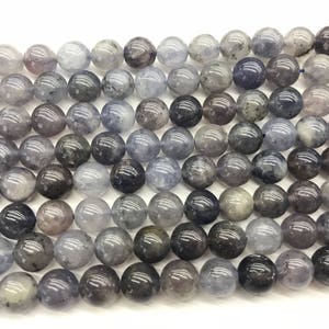 Natural Iolite 6mm - 10 mm Round Genuine Gemstone Grade B Loose Beads 15 inch Jewelry Supply Bracelet Necklace Material Support Wholesale
