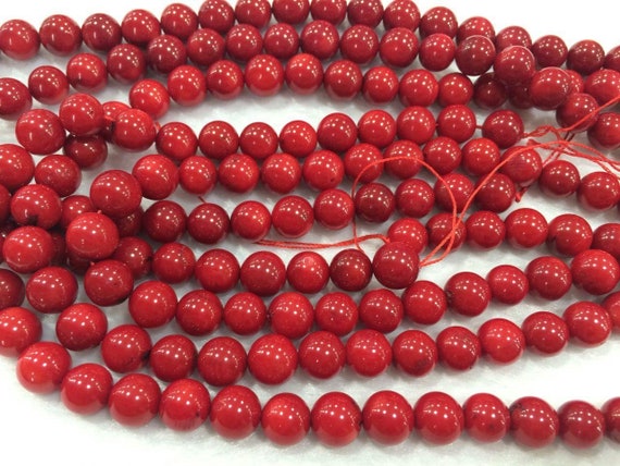 Buy Red Coral 3mm 10mm Round Gemstone Color Dyed Loose Beads 15