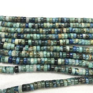 Genuine Blue Green Jasper 3x6mm Heishi Natural Gemstone Loose Beads 15 inch Jewelry Supply Bracelet Necklace Material Support Wholesale