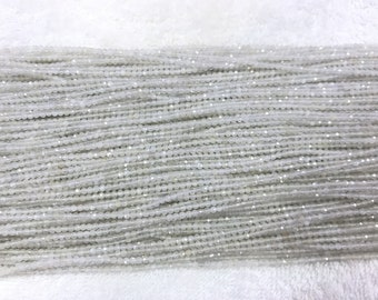 Natural Faceted White Moonstone 2mm - 4mm Round Cut Genuine Gemstone Loose Beads 15 inch Jewelry Supply Bracelet Necklace Material Wholesale