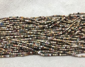 Multicolour Alashan Agate 2.5mm - 3mm Round Genuine Gemstone Loose Beads 15inch Jewelry Supply Bracelet Necklace Material Wholesale