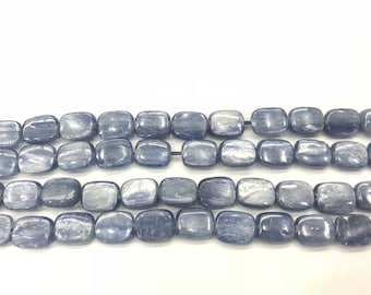 Cuentas sueltas de cuarzo azul genuino rectangular de cianita natural nueva de grado A, 15 pulgadas, suministro de joyería, pulsera, collar, material de soporte al por mayor