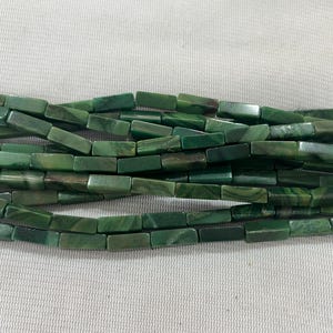Natural Africa Green Jade 4-5x13-13.5mm Cuboid Genuine Gemstone Tube Loose Beads 15 inch Jewelry Supply Bracelet Necklace Material Wholesale