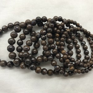 Genuine Brown Boulder Opal 6mm - 10mm Round Natural Gemstone Beads Finished Jewelry Bracelet Supply - 1piece