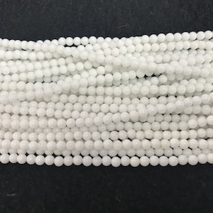 Genuine Ceramic 2mm/3mm Round Natural Loose White Gemstone Beads 15 inch Jewelry Supply Bracelet Necklace Material Support