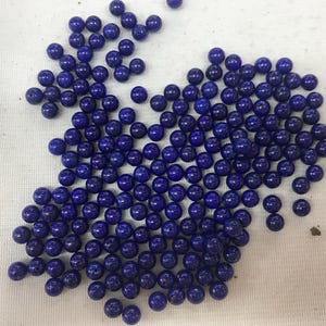 Half-Hole-Drilled BLapis Lazuli 6mm -8mm Genuine Gemstone Loose Bead Grade A - 1Piece