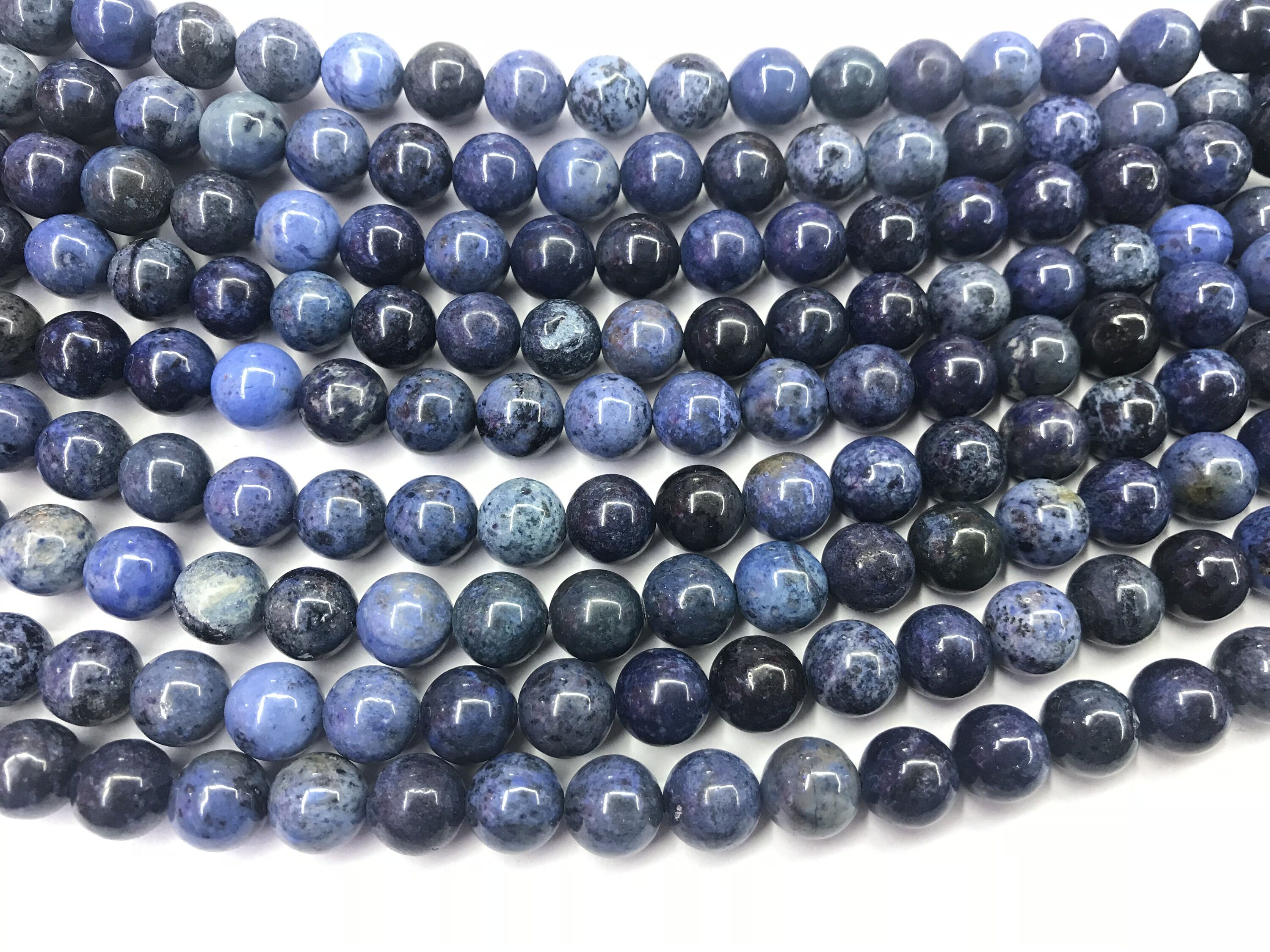 1 Filo Di Dumortierite Blu Naturale Curativa Pietra Preziosa - Foto 2