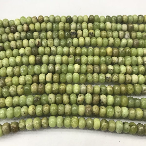 Genuine Olivine Green 4mm - 10mm Rondelle Natural Grade AB Beads 15 inch Jewelry Supply Bracelet Necklace Material Support