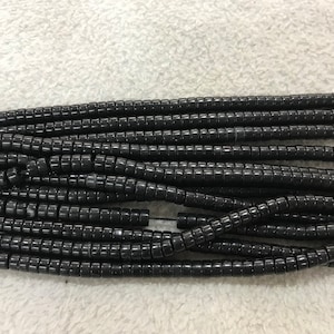 Natural Black Jasper 3x6mm Heishi Genuine Gemstone Loose Beads 15 inch Jewelry Supply Bracelet Necklace Material Support Wholesale