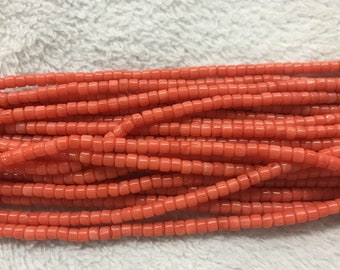 Coral naranja, pepitas de 3,8-3,9 mm, piedras preciosas teñidas en color Heishi, cuentas sueltas de 15 pulgadas, suministros de joyería, pulseras, collares, material de soporte al por mayor