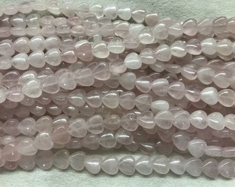 Natural Rose Quartz 8mm - 20mm Heart Genuine Pink Crystal Loose Beads 15 inch Jewelry Supply Bracelet Necklace Material Support