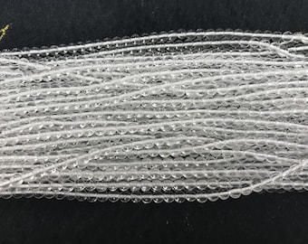 Natural Clear Crystal 2mm / 3mm Round Genuine Quartz Beads 15 inch Jewelry Supply Bracelet Necklace Material Support Wholesale