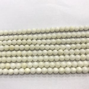 Genuine White Coral 3mm - 10mm Round Natural Smooth Surface Loose Beads 15 inch Jewelry Supply Bracelet Necklace Material Support Wholesale