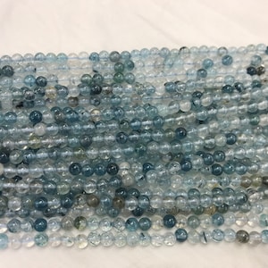 Genuine Blue Rutilated Quartz 4.5-5mm Round Blue Hair Quartz Grade AB Beads 15 inch Jewelry Supply Bracelet Necklace Material Wholesale